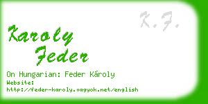karoly feder business card